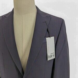 Bar III Men's Slim Fit Wool Blend Suit Jacket Blazer Sport Coat Dark Red 40R